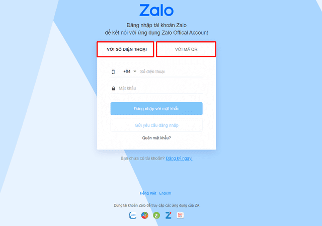 đăng nhập zalo đăng nhập zalo