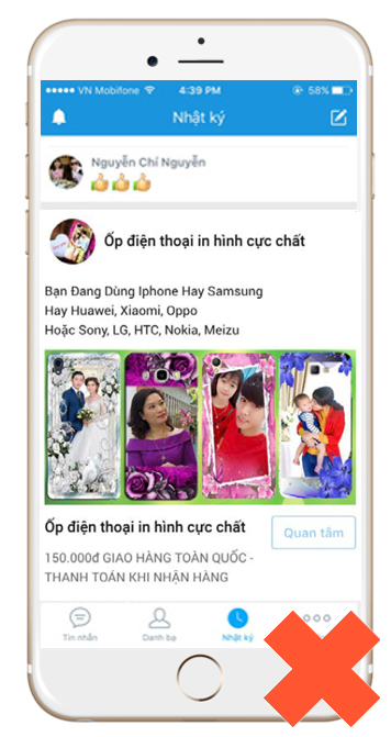 hình ảnh không có tính thẩm mỹ Tối ưu mẫu quảng cáo zalo marketing
