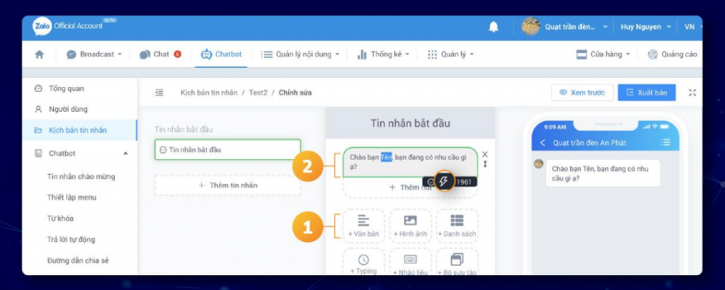 Quảng cáo message Zalo ADs