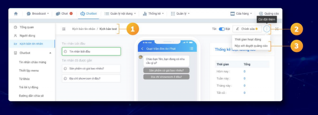 Cài đặt quảng cáo Zalo Message Ads
