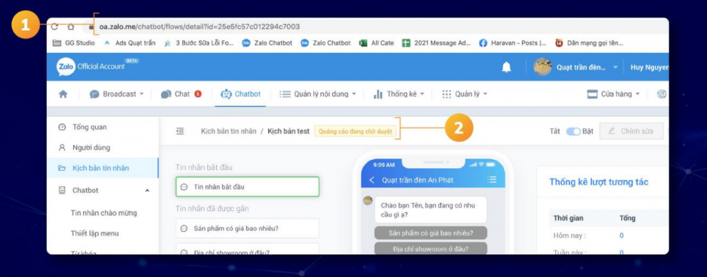 Cách tạo quảng cáo tin nhắn Zalo