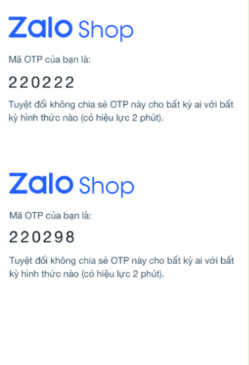 ZNS gửi mã xác minh ZNS gui ma xac minh
