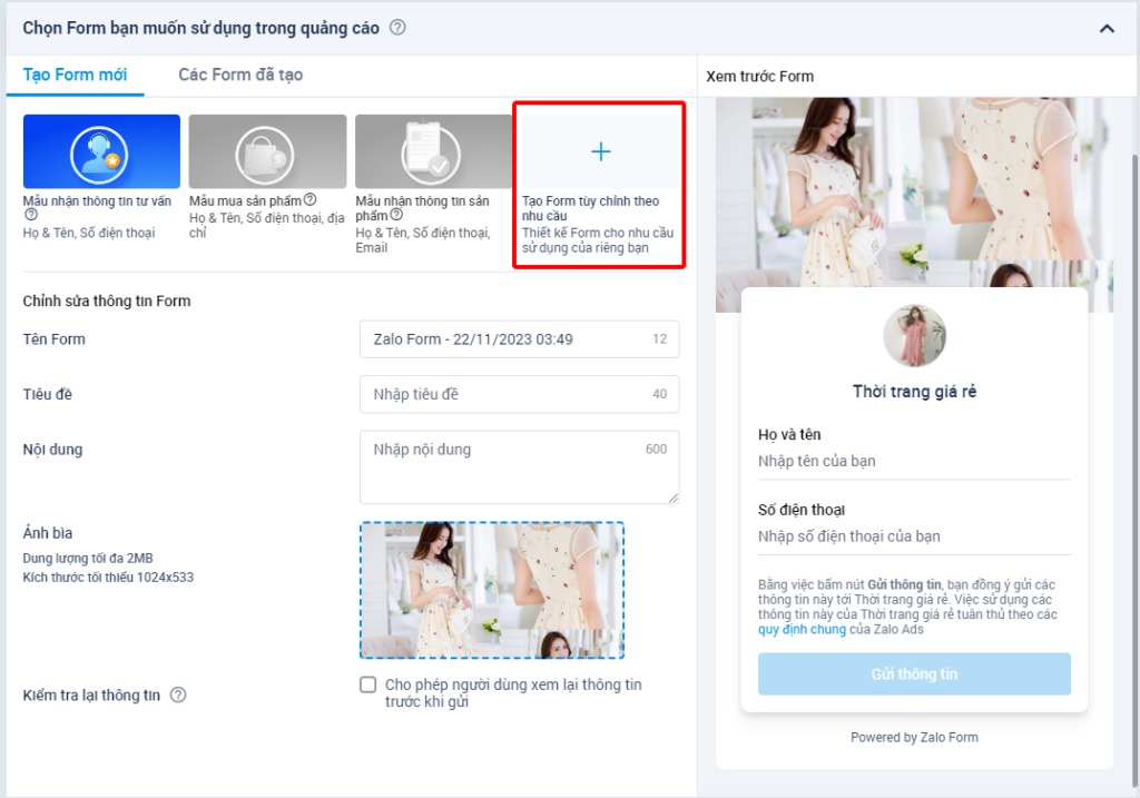 thiết lập câu trả lời logic cho quảng cáo zalo ads