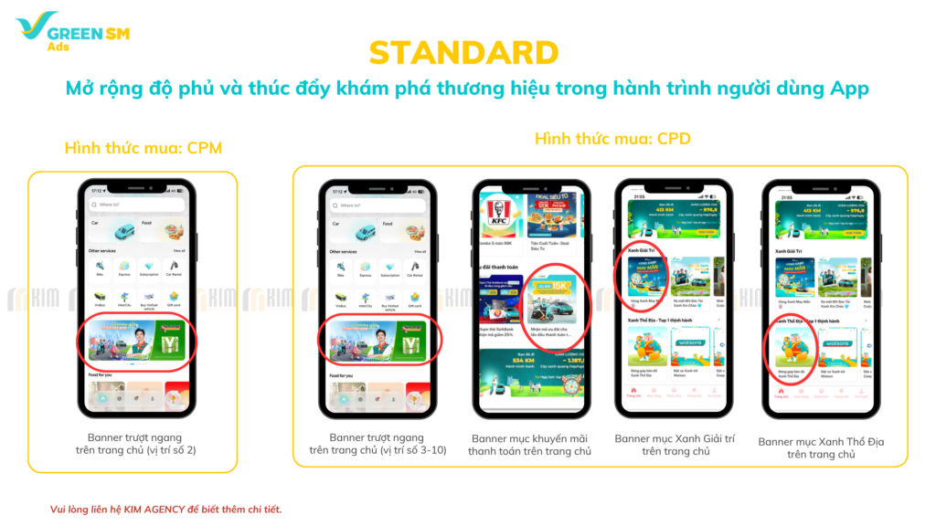 hình thức quảng cáo trên hệ sinh thái Green SM